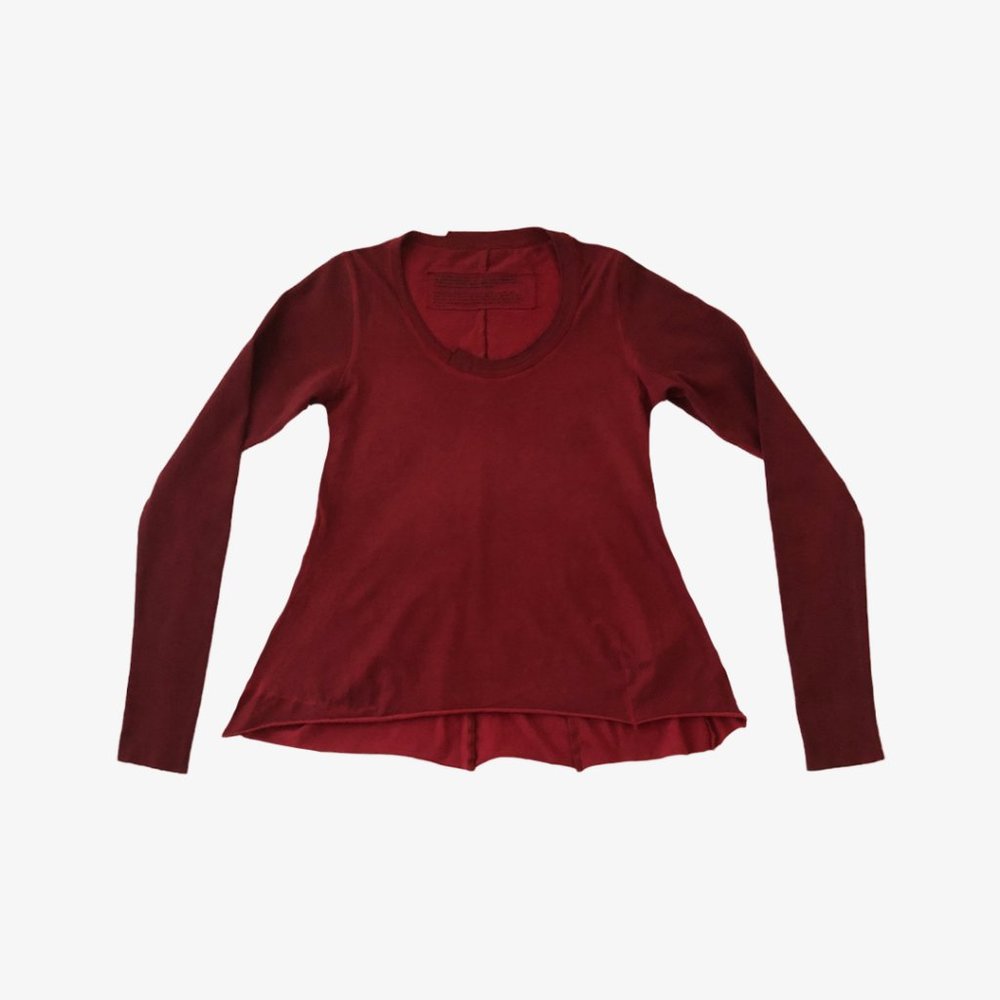 Deep Red Asymmetrical Long Sleeve Top by Rundholz Black Label